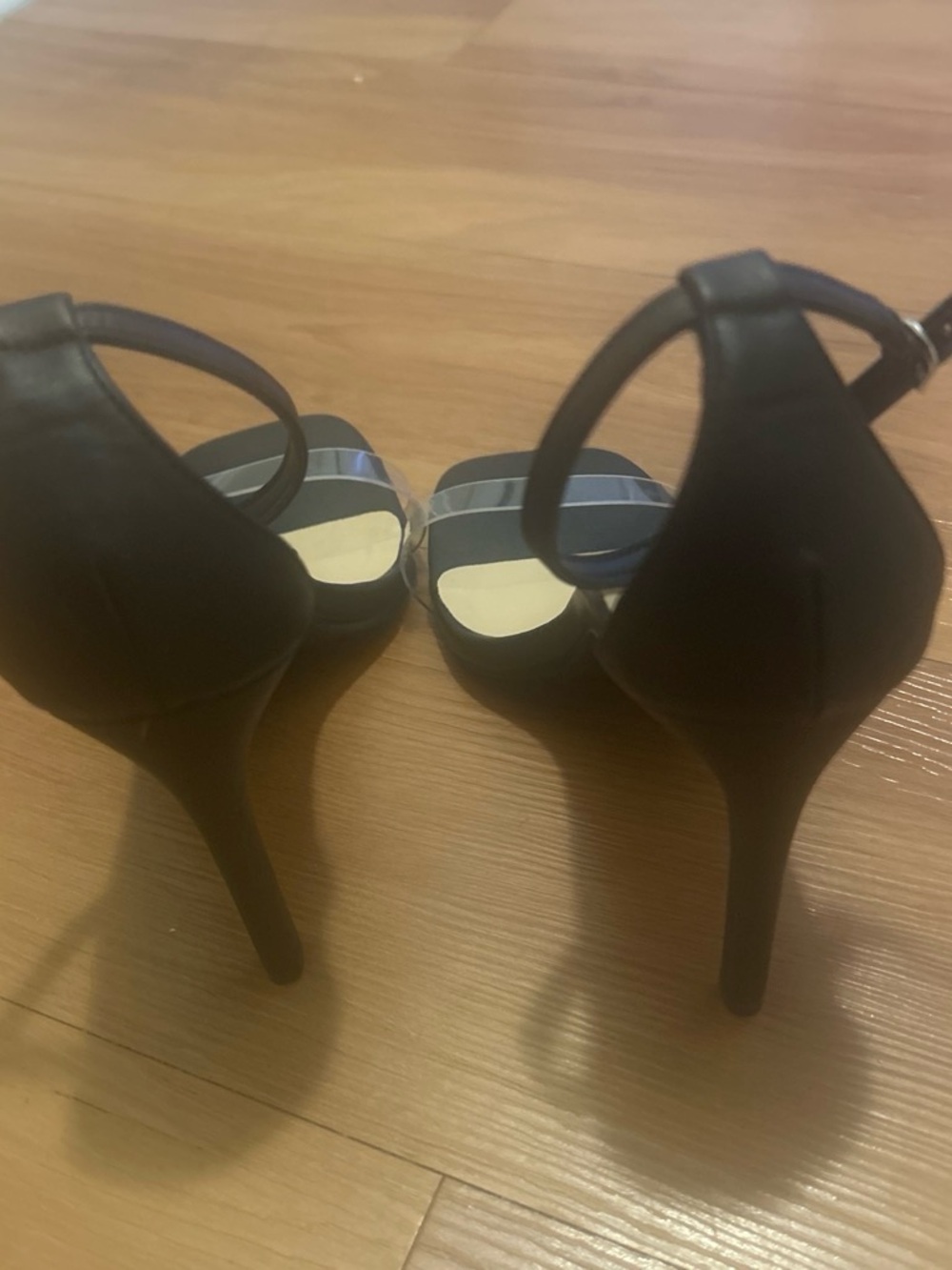Journee Collection Black Ankle-Strap Stiletto Heels